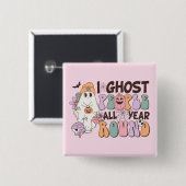 Ik spook mensen Halloween Vierkante Button 5,1 Cm (Voorkant /achterkant)