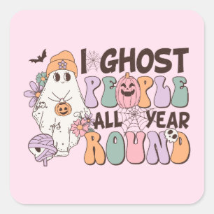 Ik spook mensen Halloween Vierkante Sticker