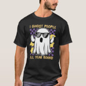 Ik spook mensen het hele jaar door grappig spooky t-shirt (Voorkant)