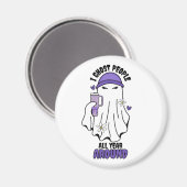 Ik spook mensen het hele jaar door rond Funny Ghos Magneet (Voorkant / Achterkant)