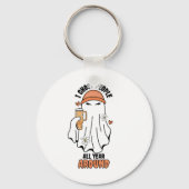 Ik spook mensen het hele jaar door rond Funny Ghos Sleutelhanger (Achterkant)