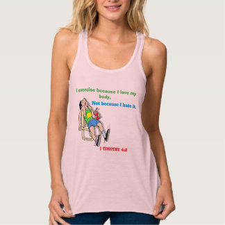 Ik sport omdat ik mijn lichaam aanpasbaar liefheb tanktop
