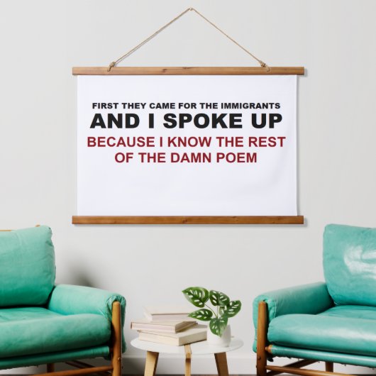 Ik sprak mijn mening uit hangend wandkleed (Woonkamer)