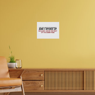 Ik sprak mijn mening uit poster