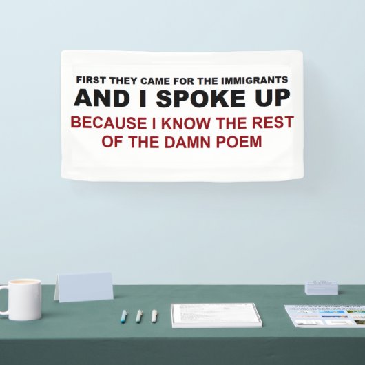 Ik sprak mijn mening uit spandoek (Beurs)