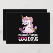 Ik sprankelde door 100 Dagen van School Eenhoorn Kaart (Voorkant / Achterkant)