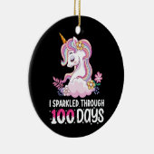 Ik sprankelde door 100 Dagen van School Eenhoorn Keramisch Ornament (Rechts)