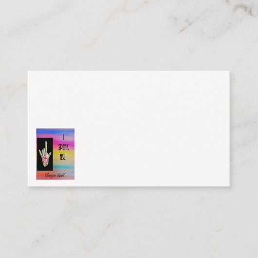 Ik spreek ASL-Visitekaartje Visitekaartje (Voorkant)