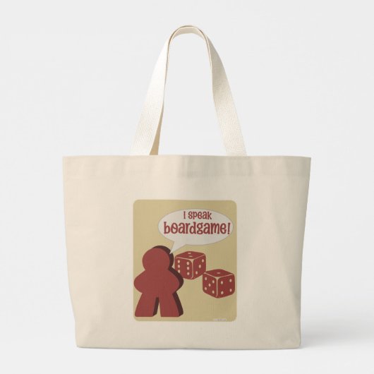 Ik spreek bordspel Fun Gamer Motto Grote Tote Bag (Achterkant)