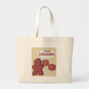 Ik spreek bordspel Fun Gamer Motto Grote Tote Bag