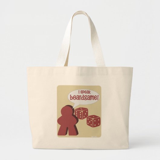 Ik spreek bordspel Fun Gamer Motto Grote Tote Bag (Voorkant)