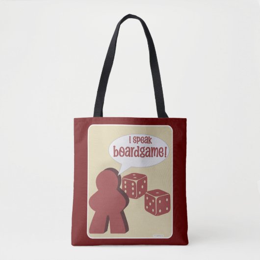 Ik spreek bordspel Fun Gamer Motto Tote Bag (Voorkant)