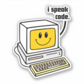 Ik spreek computercode sticker (Voorkant)