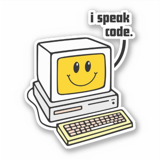 Ik spreek computercode sticker (Voorkant)