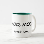 Ik spreek Cow Funny Quote Mok (Voorkant rechts)