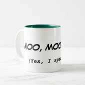 Ik spreek Cow Funny Quote Mok (Voorkant links)