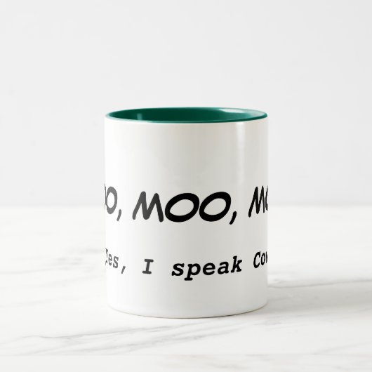 Ik spreek Cow Funny Quote Mok (Center)