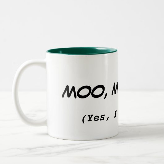 Ik spreek Cow Funny Quote Mok (Links)