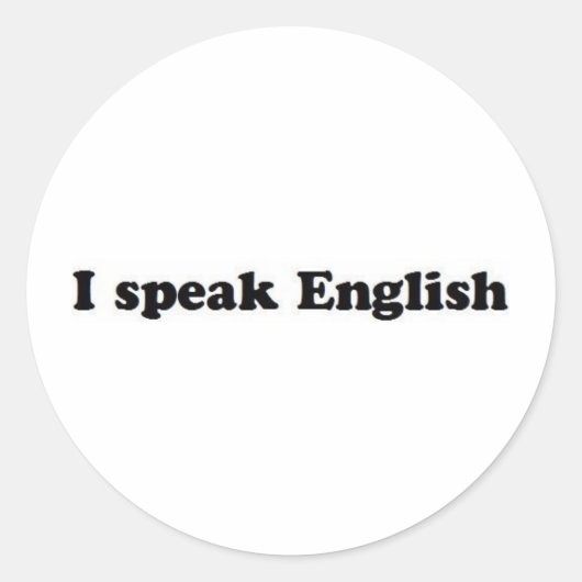 Ik spreek Engels Ronde Sticker (Voorkant)