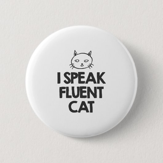 Ik spreek fluent Cat Ronde Button 5,7 Cm (Voorkant)