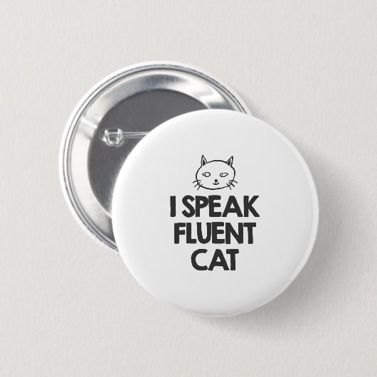 Ik spreek fluent Cat Ronde Button 5,7 Cm (Voorkant /achterkant)
