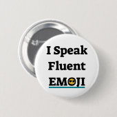 Ik spreek Fluent Emoji Ronde Button 5,7 Cm (Voorkant /achterkant)