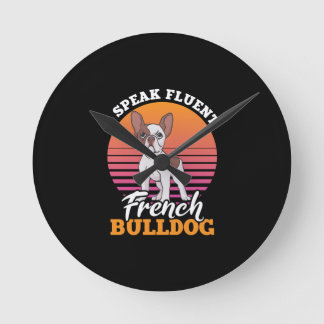 Ik spreek Fluent French Bulldog Frenchie Clos Gift Ronde Klok
