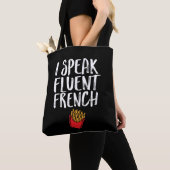 Ik spreek Fluent French Fries Funny Fast Food Humo Tote Bag (Dichtbij)