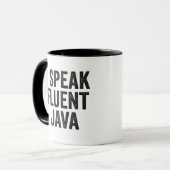 Ik spreek Fluent Java Funny Coding Geek Programmer Mok (Voorkant links)