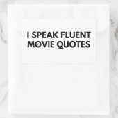 Ik spreek Fluent Movie Quottes, bioscoopliefje Rechthoekige Sticker (Tas)