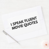 Ik spreek Fluent Movie Quottes, bioscoopliefje Rechthoekige Sticker (Envelop)
