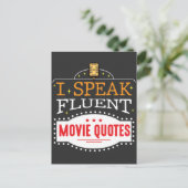Ik spreek Fluent Movie Quottes Film Cinema Nights Briefkaart (Staand voorkant)