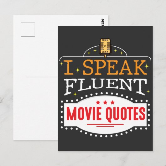 Ik spreek Fluent Movie Quottes Film Cinema Nights Briefkaart (Voorkant / Achterkant)