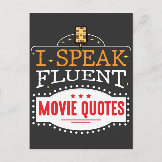 Ik spreek Fluent Movie Quottes Film Cinema Nights Briefkaart (Voorkant)