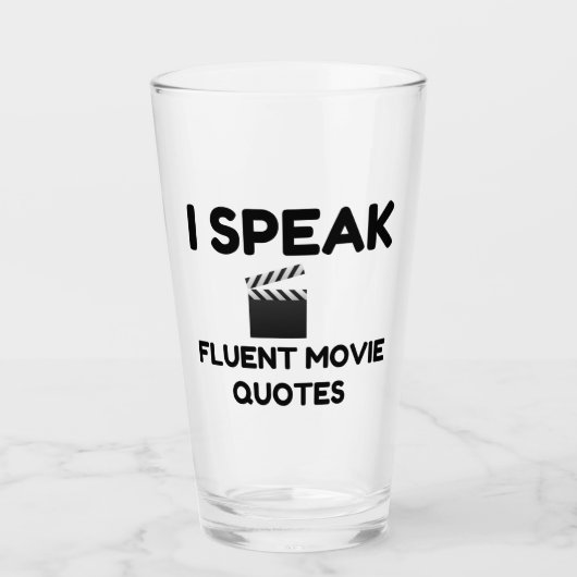 Ik spreek Fluent Movie Quottes Glas (Voorkant)