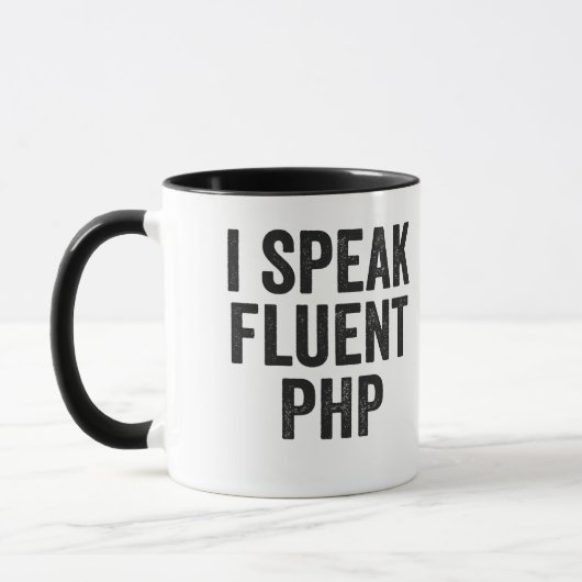 Ik spreek Fluent PHP Funny Coding Geek Programmer Mok (Links)