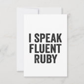Ik spreek Fluent Ruby Funny Geek Programmeercoder Bedankkaart (Voorkant)