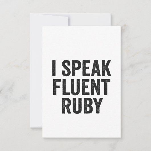 Ik spreek Fluent Ruby Funny Geek Programmeercoder Bedankkaart (Voorkant)