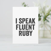 Ik spreek Fluent Ruby Funny Geek Programmeercoder Bedankkaart (Staand voorkant)