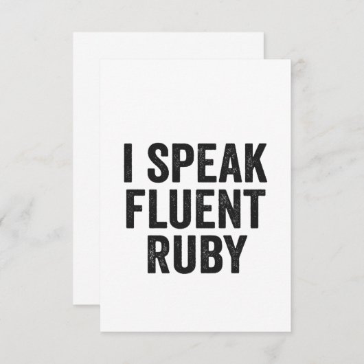 Ik spreek Fluent Ruby Funny Geek Programmeercoder Bedankkaart (Voorkant / Achterkant)