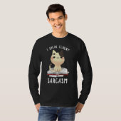 Ik spreek Fluent Sarcasm Funny Cat T-shirt (Voorkant volledig)