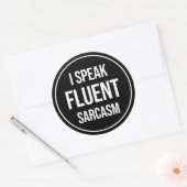 Ik spreek Fluent Sarcasm Ronde Sticker (Envelop)