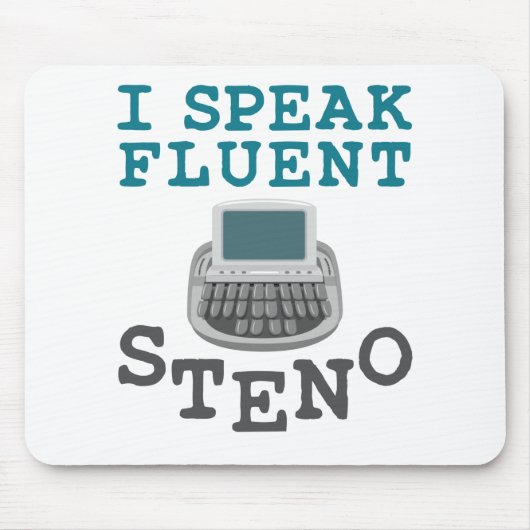 Ik spreek Fluent Steno Court Reporter Stenographer Muismat (Voorkant)