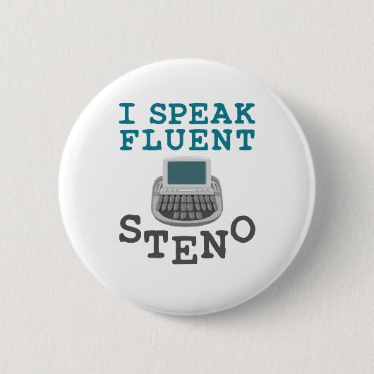 Ik spreek Fluent Steno Court Reporter Stenographer Ronde Button 5,7 Cm (Voorkant)