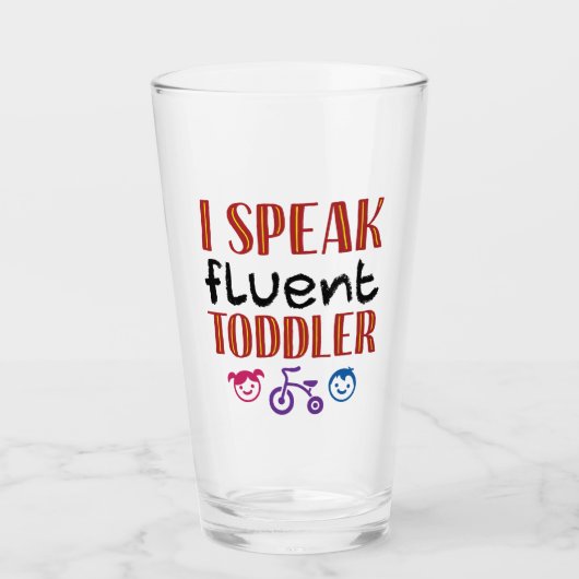 Ik spreek Fluent Toddler Daycare Teacher Glas (Voorkant)
