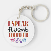 Ik spreek Fluent Toddler Daycare Teacher Sleutelhanger (Achterkant)