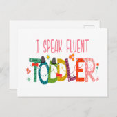 Ik spreek Fluent Toddler - mam, dagschoolcadeau Briefkaart (Voorkant / Achterkant)