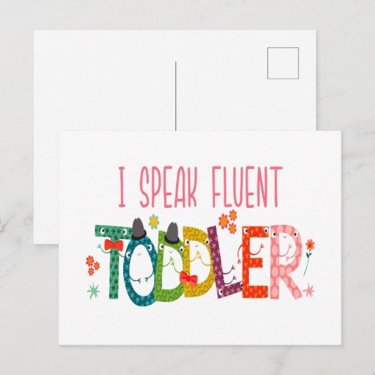 Ik spreek Fluent Toddler - mam, dagschoolcadeau Briefkaart (Voorkant / Achterkant)