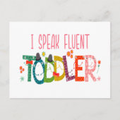 Ik spreek Fluent Toddler - mam, dagschoolcadeau Briefkaart (Voorkant)