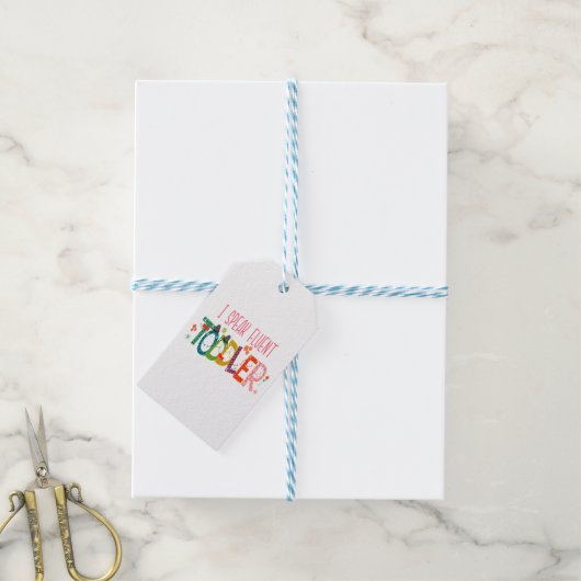 Ik spreek Fluent Toddler - mam, dagschoolcadeau Cadeaulabel (Met Touw)